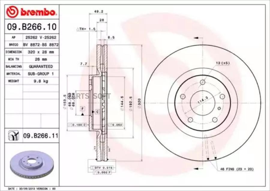 

Тормозной диск brembo передний с покрытием для Nissan Murano 04-08 09b26611