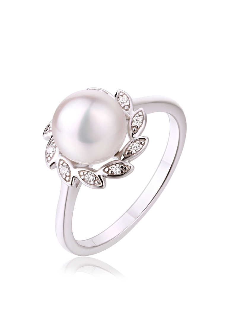 

Кольцо из серебра с жемчугом искусственным/фианитом р.  Ogisana R-60091, R-60091