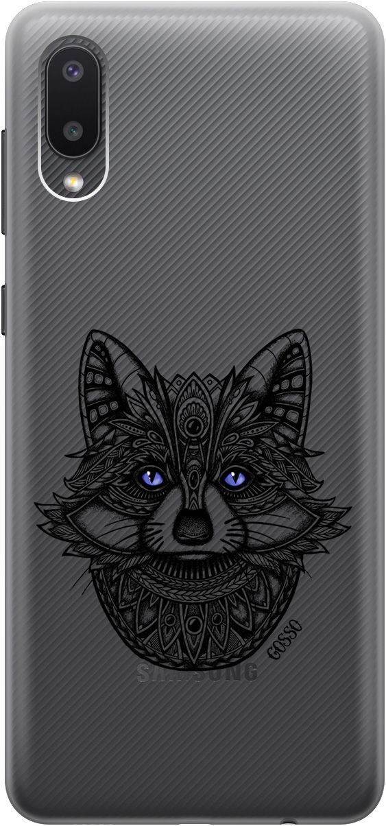 

Силиконовый чехол на Samsung Galaxy A02 "Grand Raccoon" прозрачный, Прозрачный;синий, 679