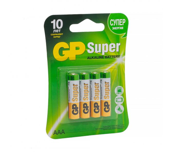 

Батарейки Gp Batteries Super High Tech Alkaline AAА 4 шт