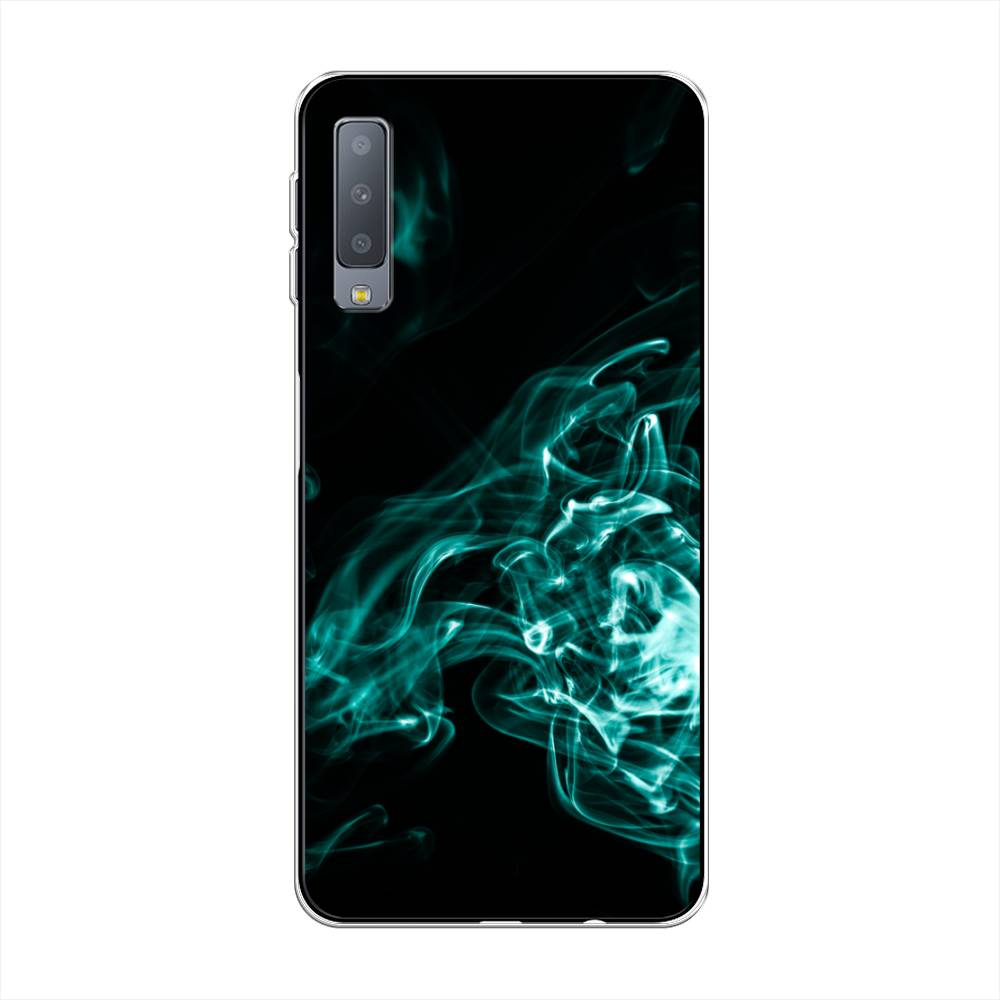 

Чехол на Samsung Galaxy A7 2018 "Дым", Голубой;черный, 26750-3