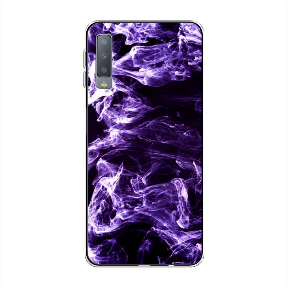 

Чехол на Samsung Galaxy A7 2018 "Фиолетовый дым", Фиолетовый;белый;черный, 26750-3