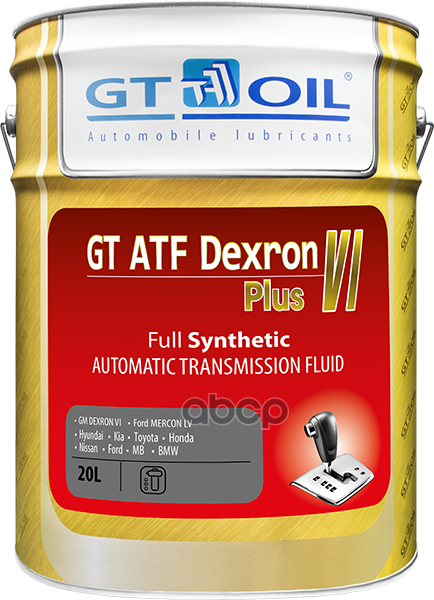 фото Масло трансмиссионное gt atf dexron vi plus, 20 л gt oil арт. 8809059408537