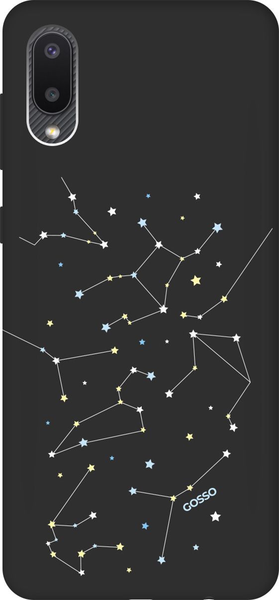 

Матовый чехол на Samsung Galaxy A02 "Constellations" черный, Черный;белый, 609