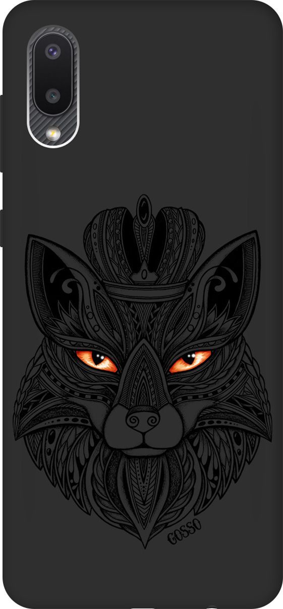 

Матовый чехол на Samsung Galaxy A02 "Fox Queen" черный, Черный;белый, 609