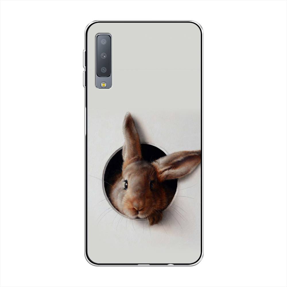 

Чехол на Samsung Galaxy A7 2018 "Любопытный кролик", Серый;коричневый, 26750-1