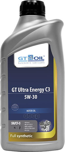 фото Gt oil масло моторное gt oil gt ultra energy c3 5w-30 синтетическое 1 л 8809059407929