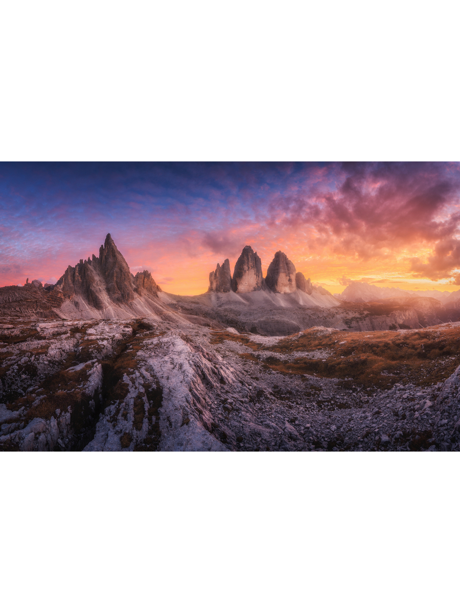 

Постер DRABS A2 Горы и красивое небо с разноцветными облаками на закате