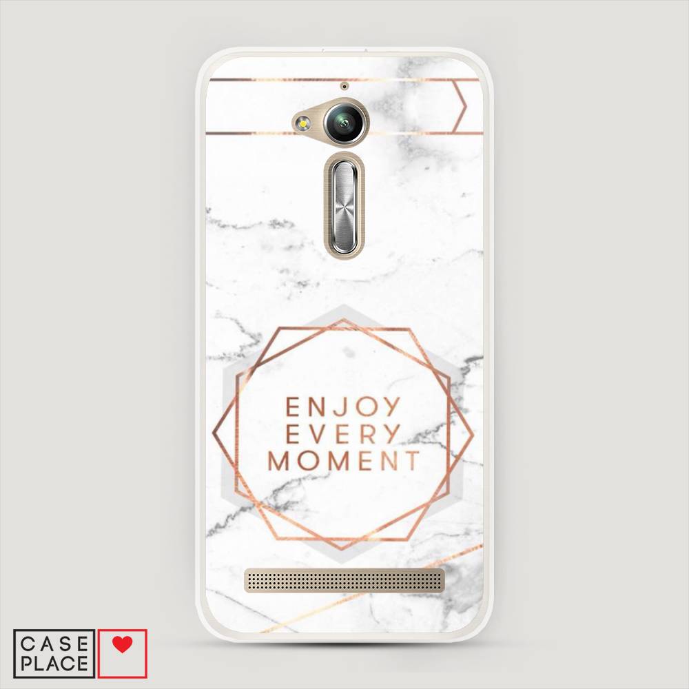 

Чехол Awog на Asus Zenfone Go ZB500KG "Enjoy every moment мрамор", Белый;розовый;серый, 41750-7