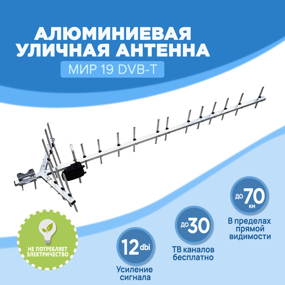 Антенна телевизионная EuroSky Мир 19 DVB-T в наборе