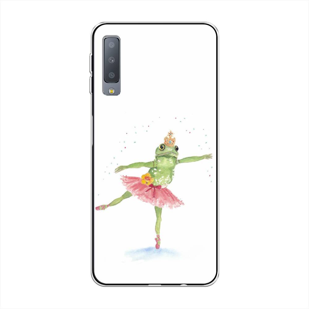 

Чехол на Samsung Galaxy A7 2018 "Лягушка-балерина", Зеленый, 26750-4
