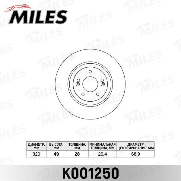 

Диск Тормозной Hyundai I40 Передний D=320 Мм Miles Miles арт. K001250