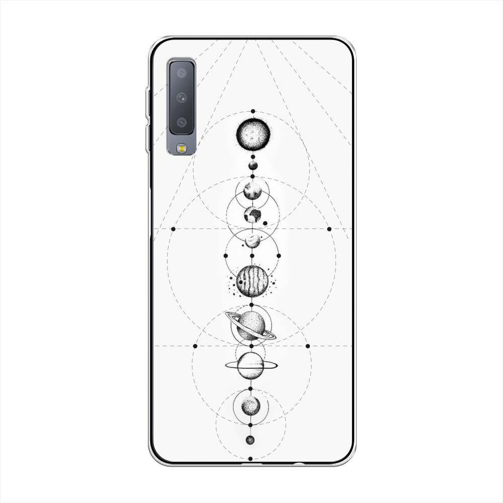 

Чехол на Samsung Galaxy A7 2018 "Парад планет", Серый, 26750-2