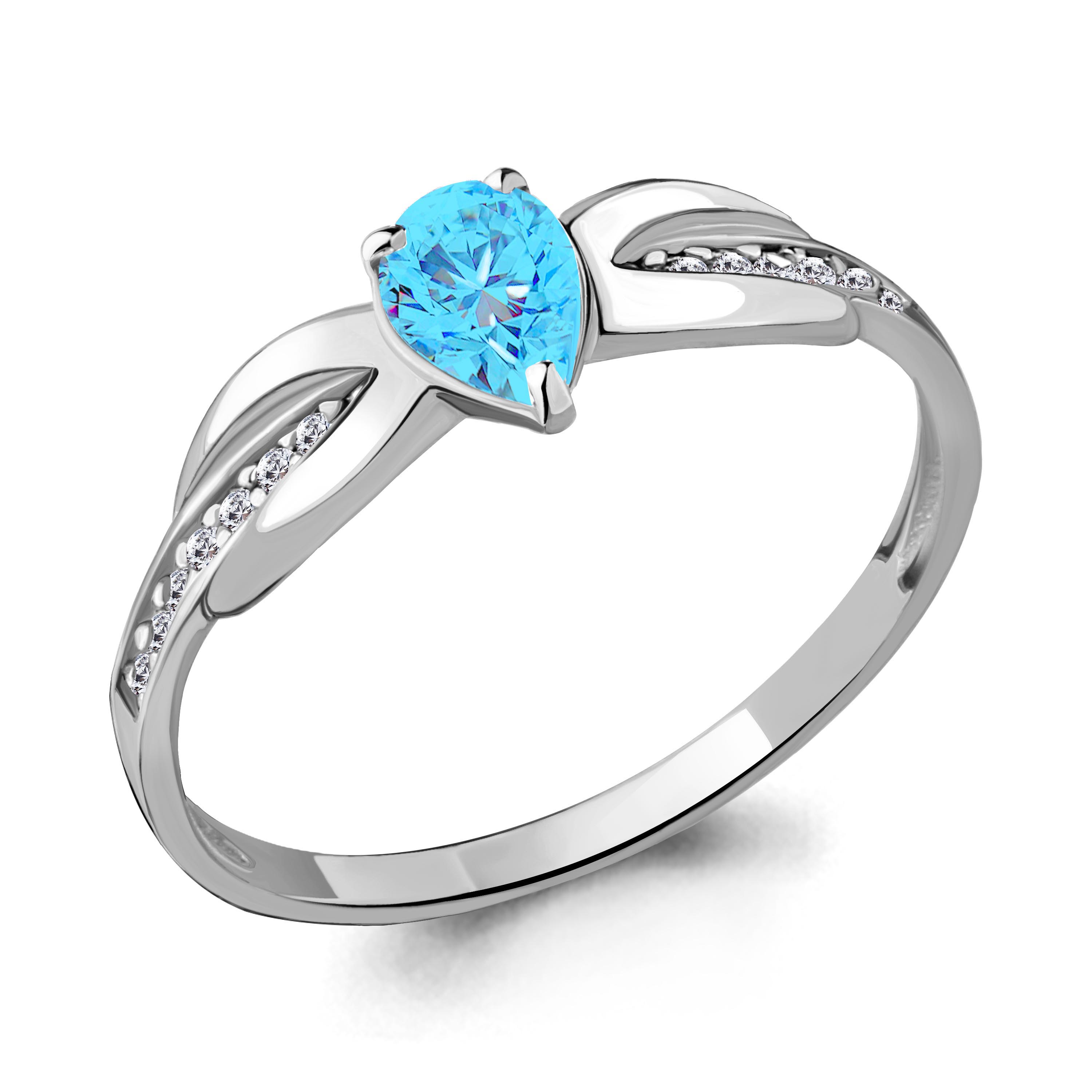 

Кольцо из серебра с фианитом\стеклом Aquamarine Aquamarine 68500101Б_925_р р, 68500101Б_925_р