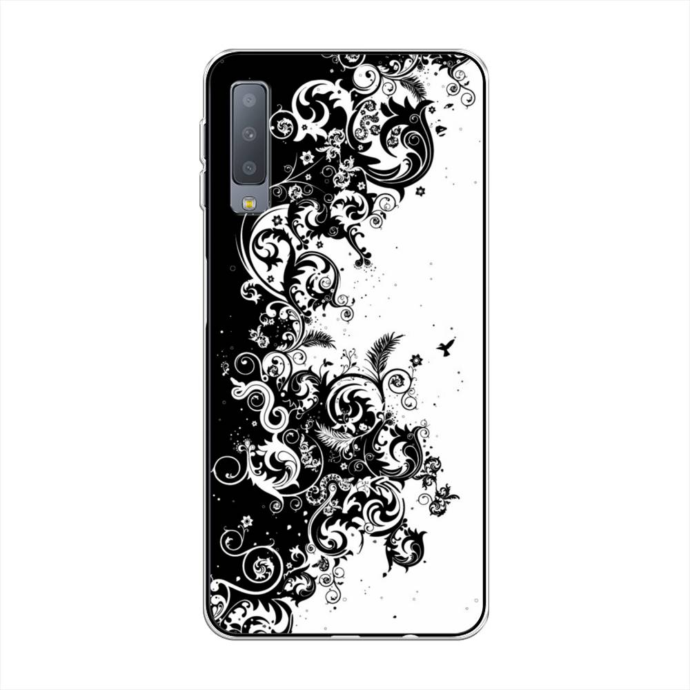 

Чехол на Samsung Galaxy A7 2018 "Черно белый узор", Белый;черный;серый, 26750-3