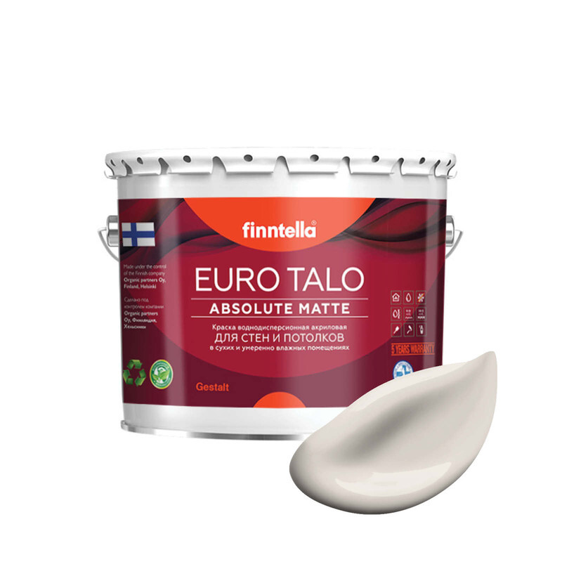 

Краска EURO TALO, цвет SIFONKI, 2,7л, Бежевый, экстраматовая EURO TALO FlatMatte для гостиной и спальни