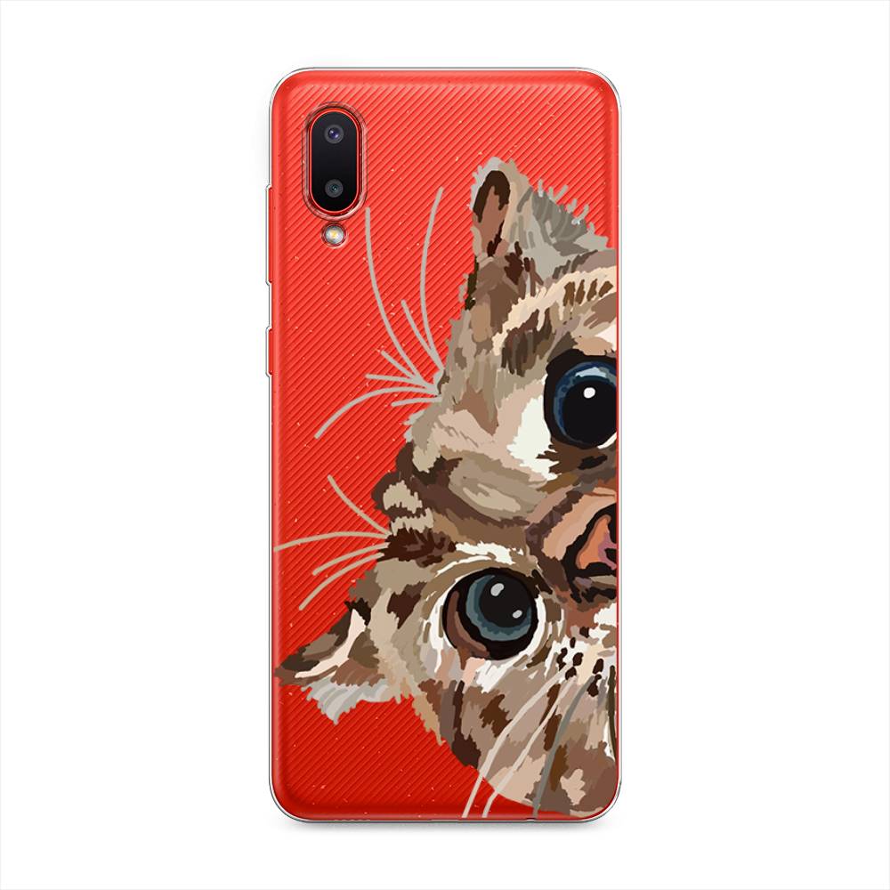 

Чехол на Samsung Galaxy A02 "Любопытный кот", Коричневый;синий;черный, 2102550-1