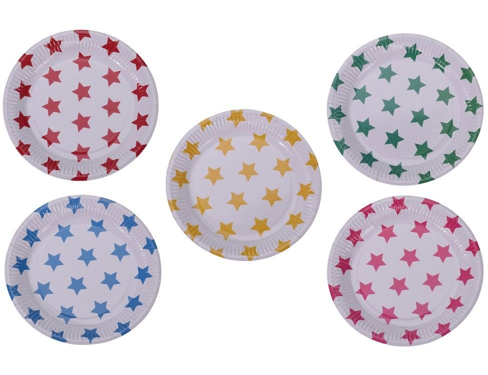 Тарелки одноразовые Koopman International Весёлые звёздочки бумажные 23 см, 10 шт