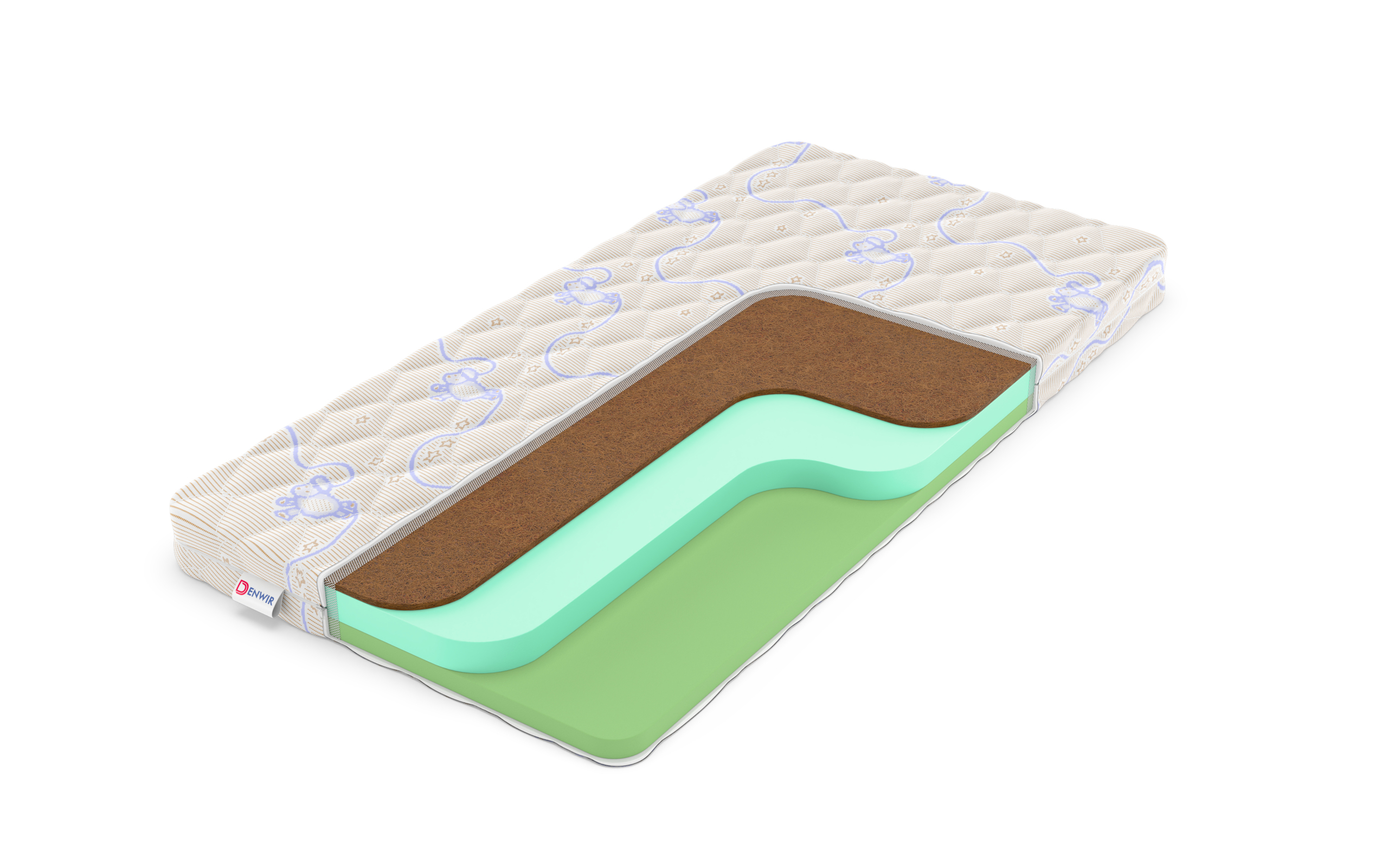 

Матрас Denwir Baby Springless Eco Foam Hard 9 80х190, Бежевый;белый;серый;серебристый, Baby Springless Eco Foam Hard 9