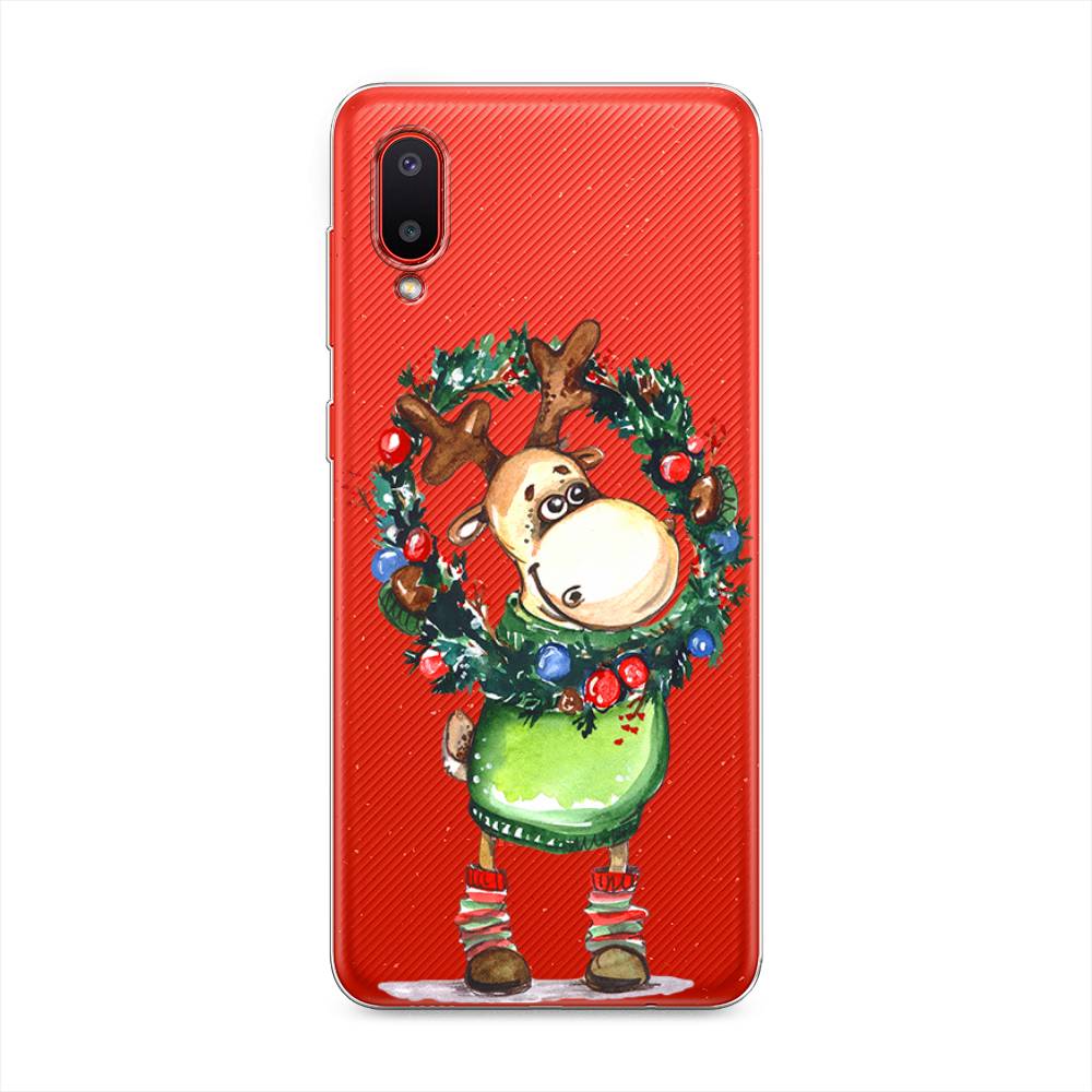 

Чехол на Samsung Galaxy A02 "Олень с новогодним венком", 2102550-4