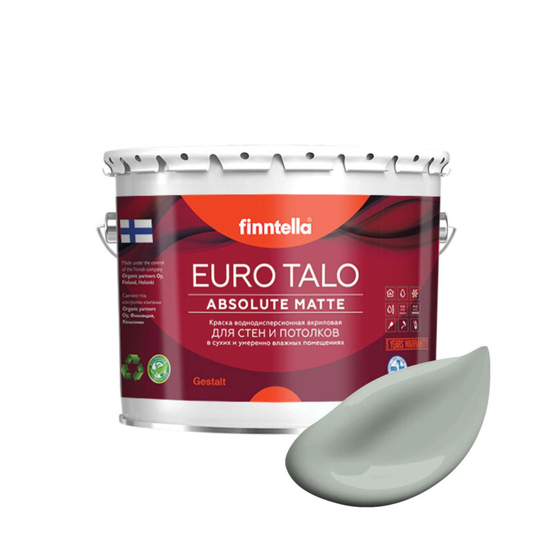 

Краска EURO TALO, цвет PОLY, 2,7л, Зеленый, экстраматовая EURO TALO FlatMatte для гостиной и спальни