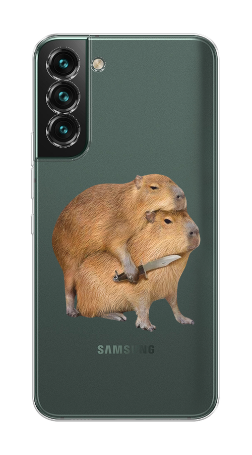 

Чехол на Samsung Galaxy S22 Plus "Капибара с ножом", Бежевый, 2103950-1