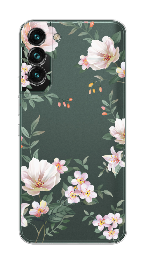 

Чехол на Samsung Galaxy S22 Plus "Beautiful white flowers", Бежевый;зеленый, 2103950-1