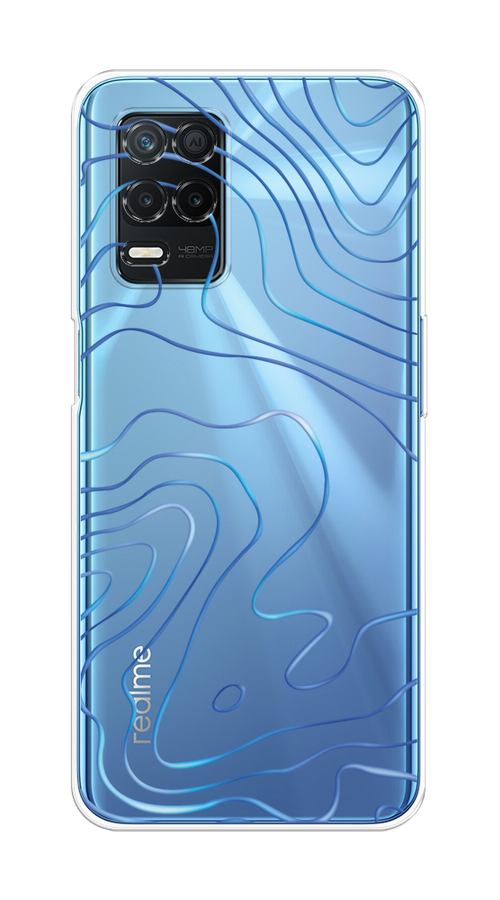 

Чехол на Realme 8 5G/Narzo 30 5G "Blue lines", Прозрачный;синий, 257150-1