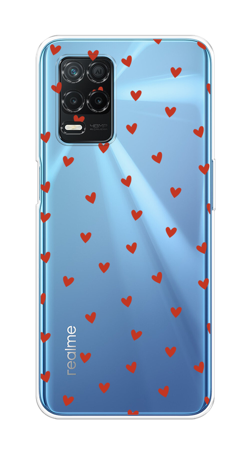 

Чехол на Realme 8 5G/Narzo 30 5G "Red hearts", Красный;прозрачный, 257150-1