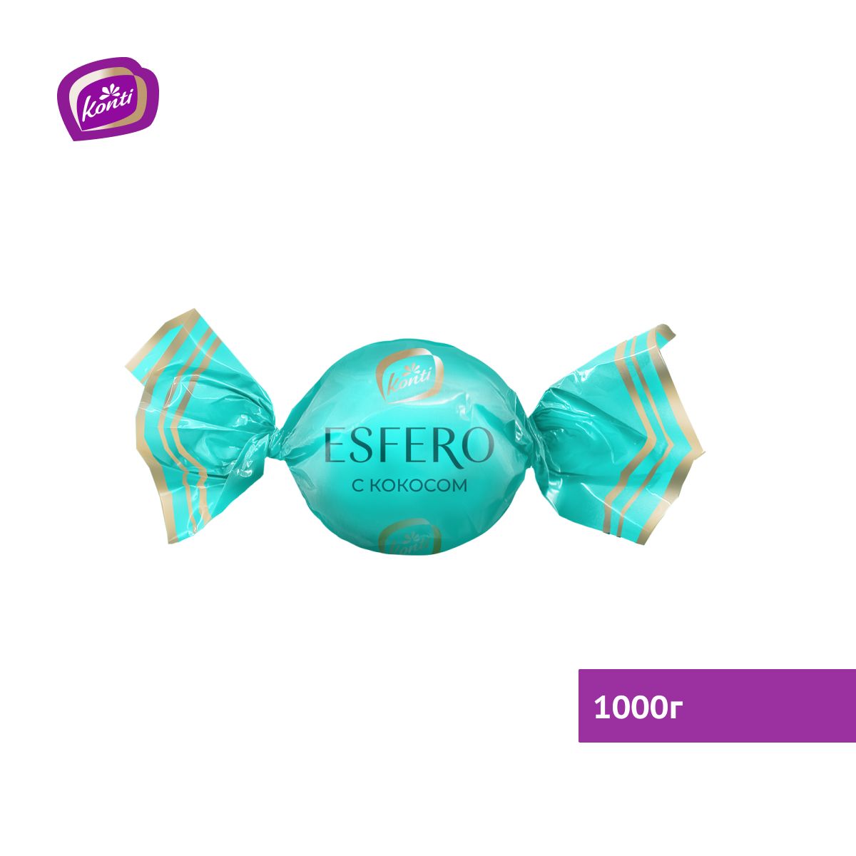 

Конфеты Konti Esfero из темного и белого шоколада с кокосом, 1000 г