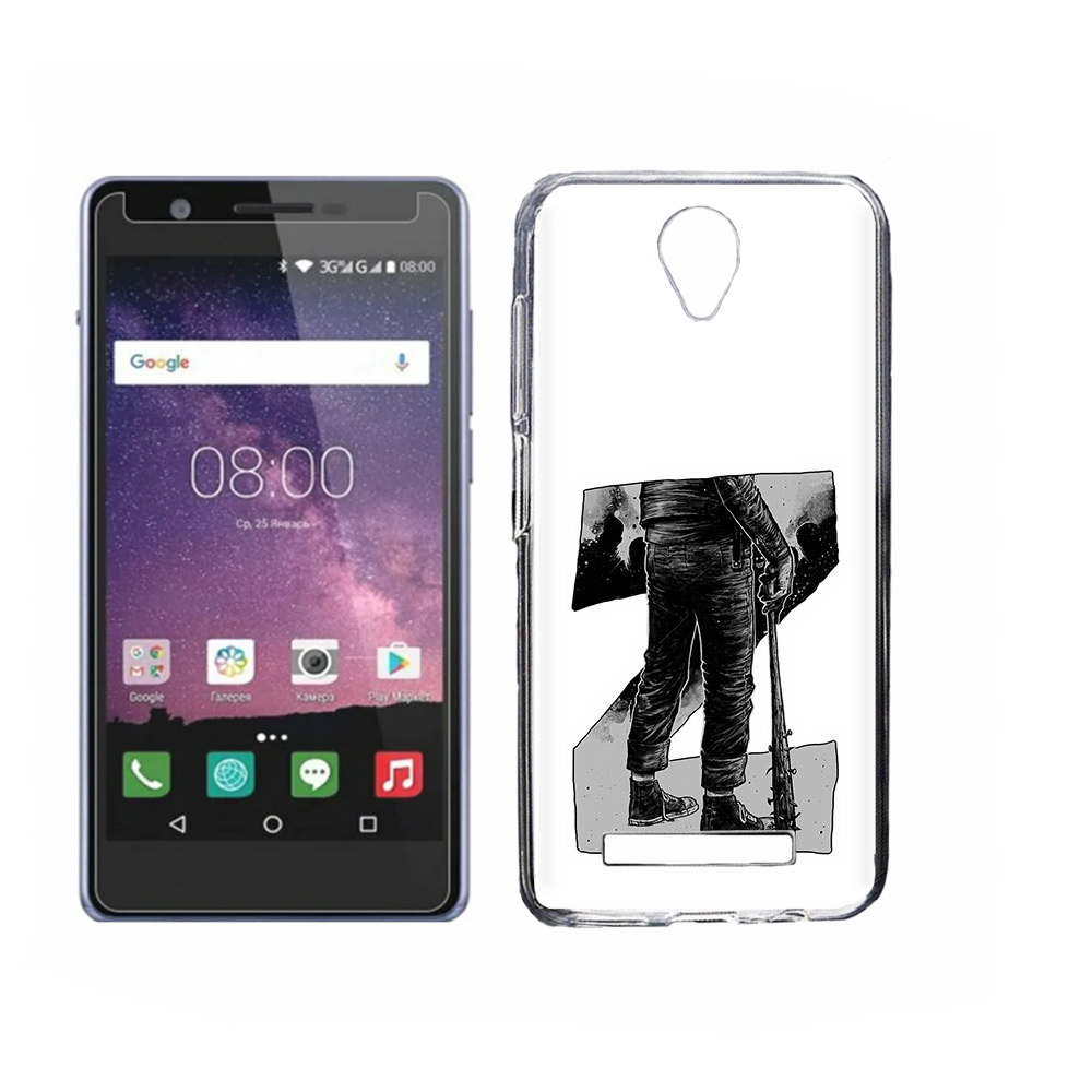 

Чехол MyPads Tocco для Philips S318 воин черно белый, Tocco