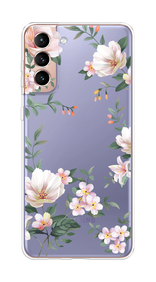 

Чехол на Samsung Galaxy S21 Plus "Beautiful white flowers", 2102150-1