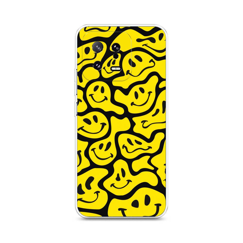 

Чехол на Xiaomi 13 5G "Расплывчатые смайлики желтые", Черный;желтый, 317250-6