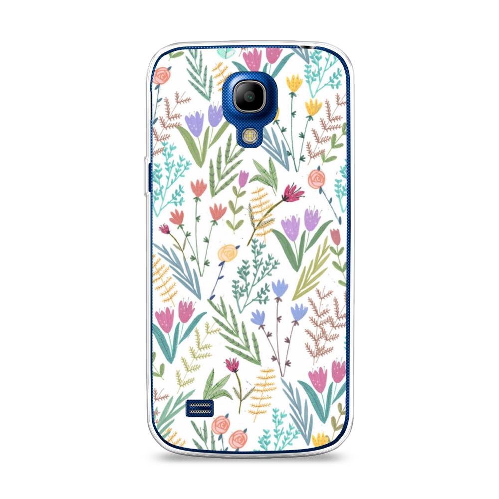 

Чехол Awog на Samsung Galaxy S4 mini / Самсунг S4 mini "Полевые цветы рисунок", Белый;зеленый, 24050-8