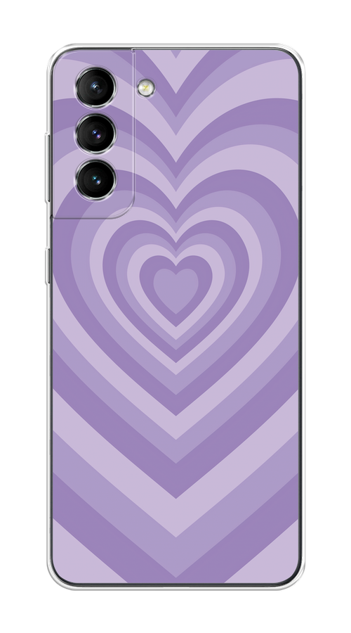 

Чехол на Samsung Galaxy S21 "Violet heart latte", Фиолетовый, 2101850-1