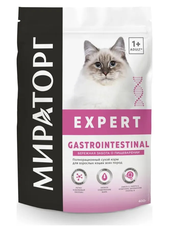 

Сухой корм для кошек Мираторг Expert Gastrointestinal, 400 г