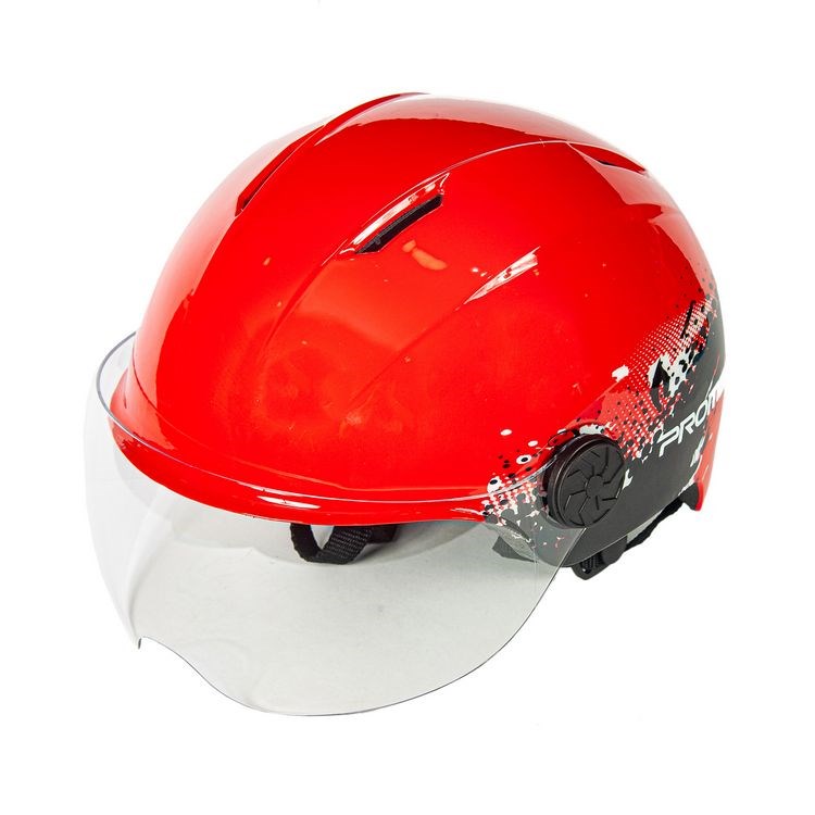 

Велошлем Promend TK-12H18 с визором р.L, red, Черный;красный;белый, TK-12H18
