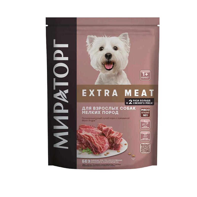 

Сухой корм для собак Мираторг Extra Meat с говядиной, для мелких пород, 3 кг