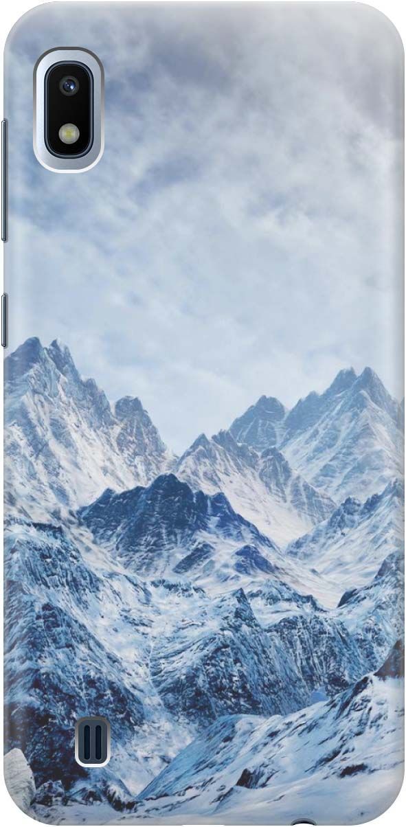 

Силиконовый чехол на Samsung Galaxy A10 "Снежные горы", Белый;голубой, 375