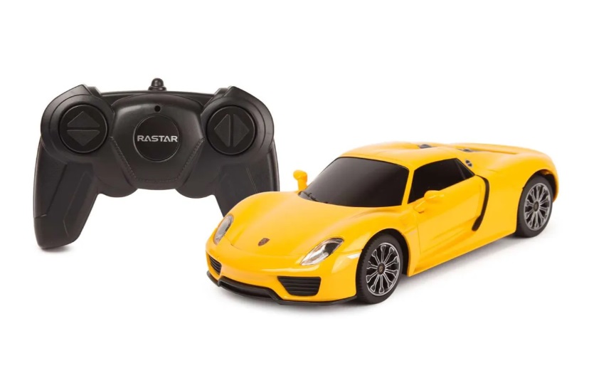 

Машинка на радиоуправлении Rastar Porsche 918 Spyder 1:24 желтый, 19 см