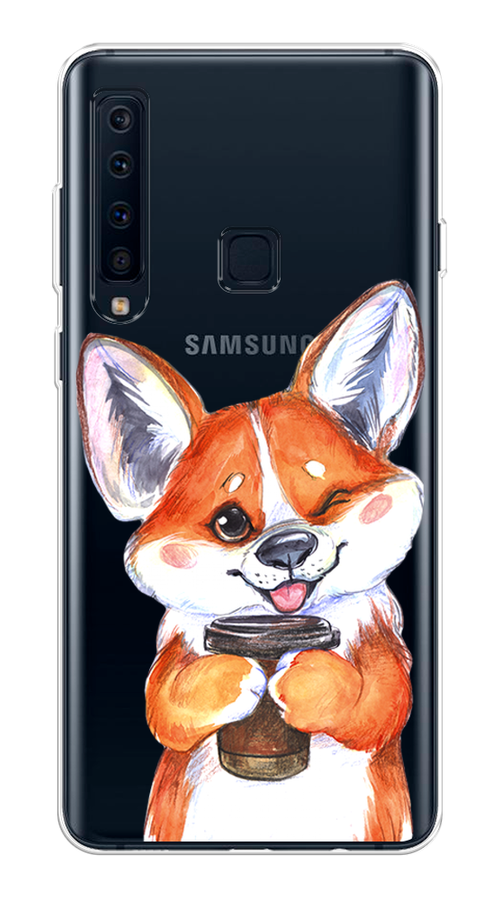 

Чехол на Samsung Galaxy A9 2018 "Корги с кофе", Оранжевый;белый, 26650-4