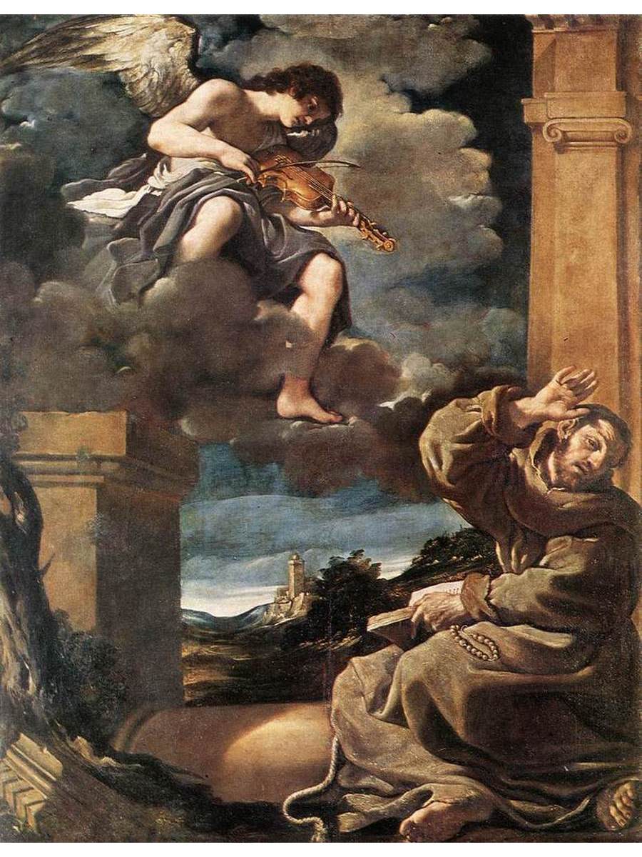 

Постер DRABS A2 Джованни Франческо Гверчино St Francis with an Angel Playing Violin