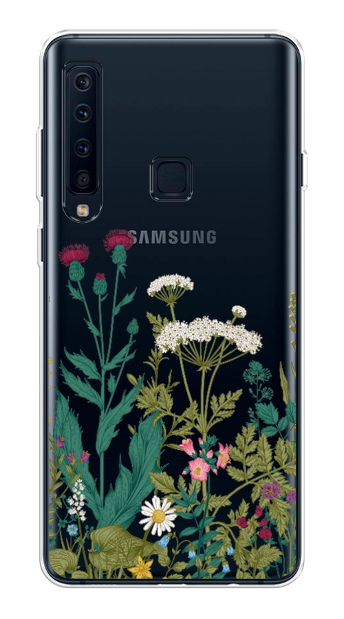 

Чехол на Samsung Galaxy A9 2018 "Дикие полевые цветы", Зеленый;розовый;белый, 26650-2