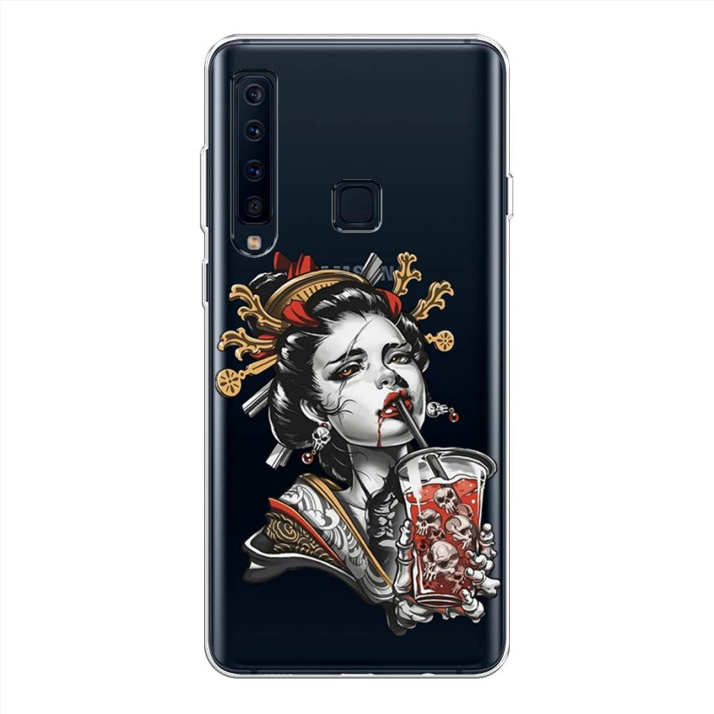 

Чехол на Samsung Galaxy A9 2018 "Опасная гейша", Красный;черный;серый, 26650-4