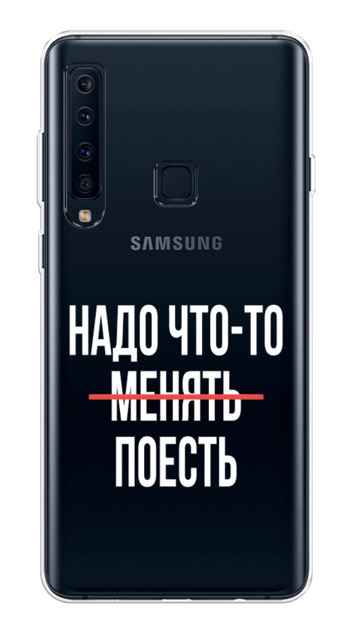 

Чехол на Samsung Galaxy A9 2018 "Надо что-то поесть", Белый;красный, 26650-6