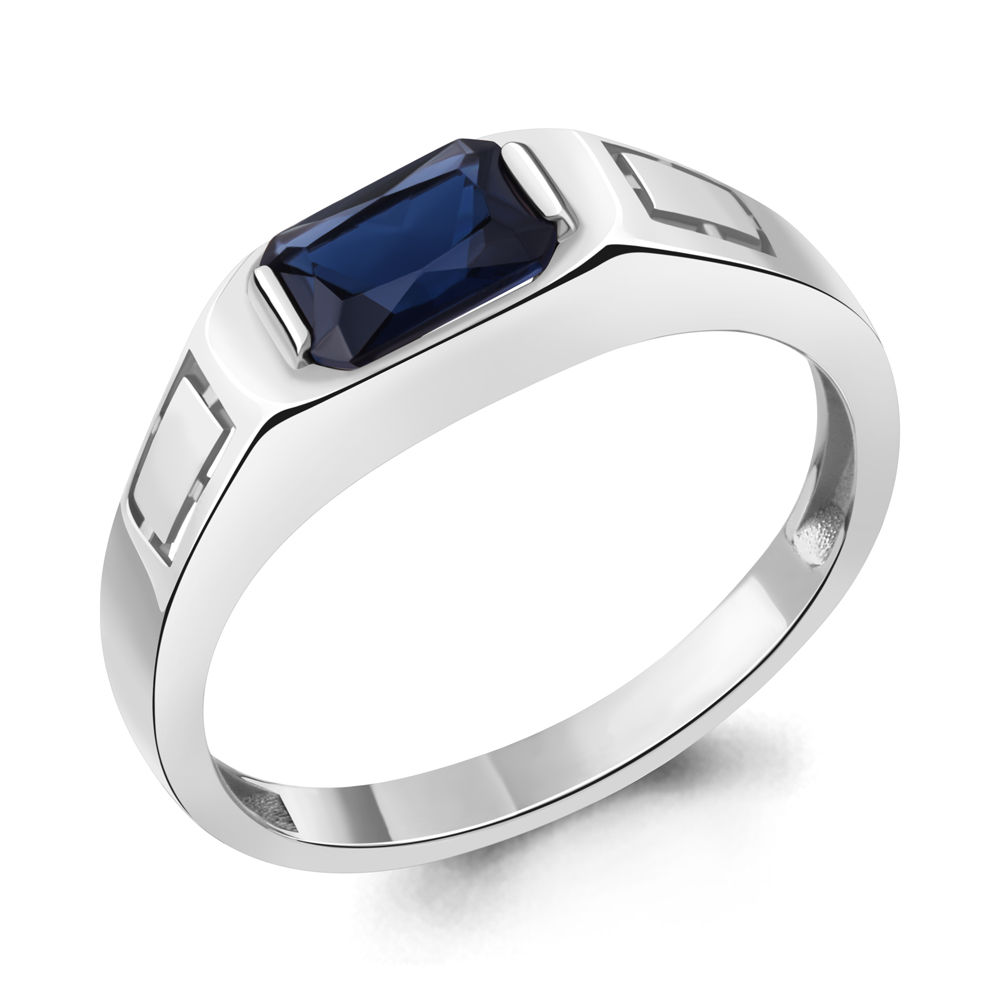 

Кольцо из серебра с сапфиром искусственным р., Aquamarine 68430Н_925_р, 68430Н_925_р