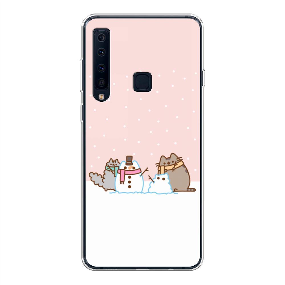 

Чехол на Samsung Galaxy A9 2018 "Котики в снегу", Розовый;белый;серый, 26650-5