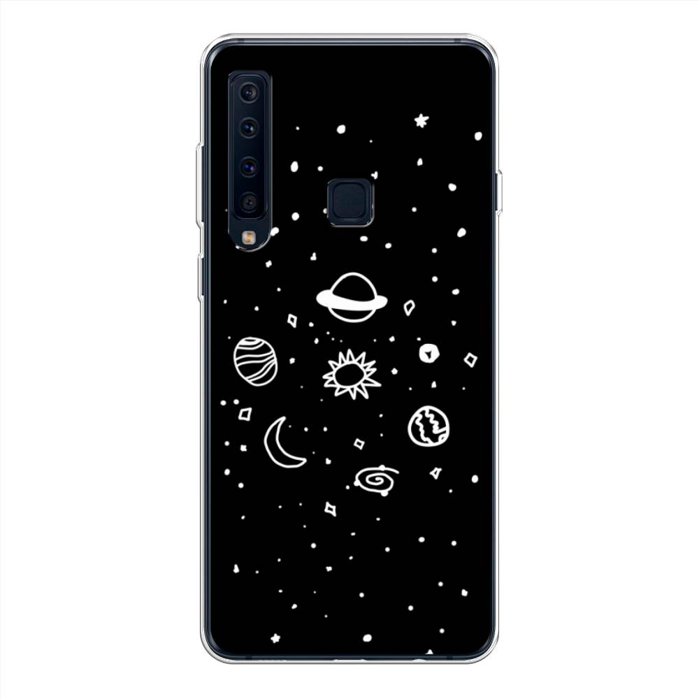 

Чехол на Samsung Galaxy A9 2018 "Дудл солнечной системы", Бежевый;серый, 26650-2