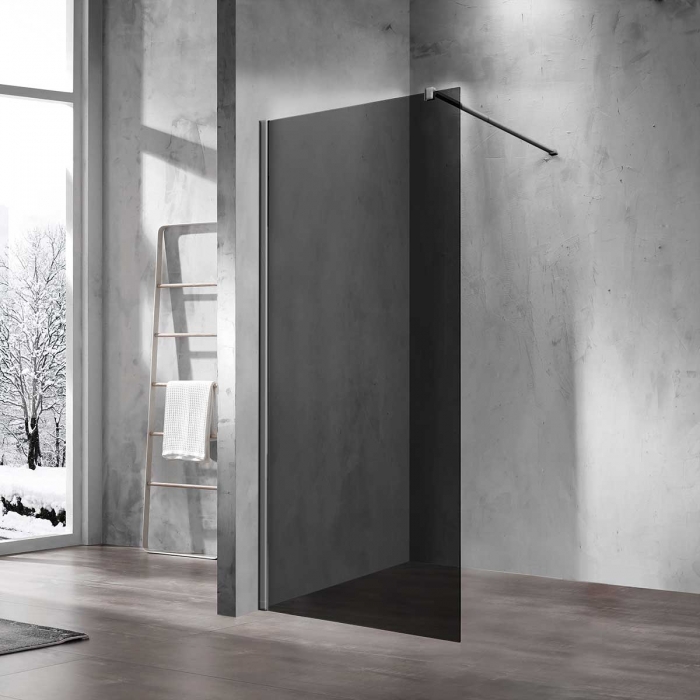 

Душевая перегородка Vincea Walk-In 120 тонированная вороненая сталь