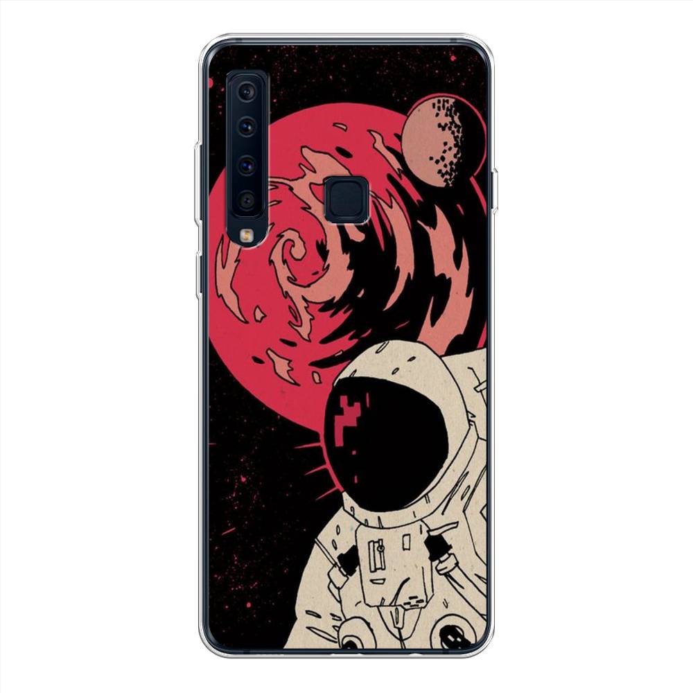 

Чехол на Samsung Galaxy A9 2018 "Космонавт возле Марса", Черный;красный, 26650-2